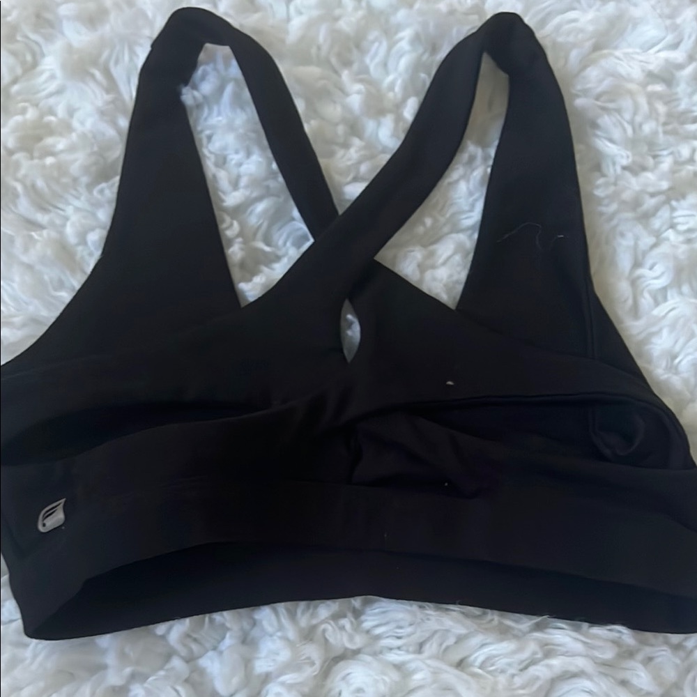 Fabletics Black Crop Top with Racerback Design - Picture 2 of 2